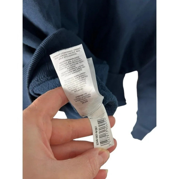 Gymshark Navy Blue Hoodie Size Medium Cotton Blend Logo Men’s - Picture 8 of 9